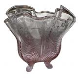 6" Pink Glass Handkerchief Vase