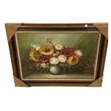 32"h., 44"w Signed Painting Still Life of Flower