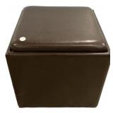 Vinyl Storage Ottoman 17"h