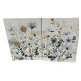 Two 24"h., 18"w Carol Robinson Floral Prints on