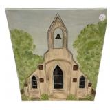 20"h., 16"w Charlene Burrage Church Painting