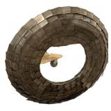 37" dia Metal Round Brutalist Mirror
