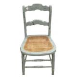 Painted Blue Caned Side Chair
