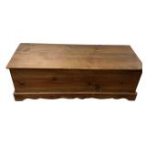 Classic pine quilt trunk 16"h., 48"w
