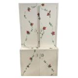 White Painted Step Back Cabinet 82"h., 40"w
