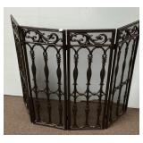 4 panel foldable wrought iron fireplace screen