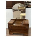 59"h., 38"w English Art Deco Walnut Dresser