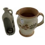 William Sonoma Pitcher and Stoneware Candle