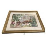 Framed Watercolor Print of Store Front 30"h., 37"