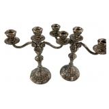Pair of Silver Plate Candelabras 14"