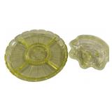 Two Depression Vaseline Glassware