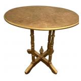 29"h., 30"w Gold Painted Oval Pedestal Table