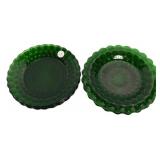 5 Anchor Hocking Forest Green Bubble Plates 9 1/2