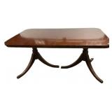 Duncan Phyfe Double Pedestal table 29"h., 66"w 4