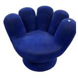 Mid Century Style Pop Art Style Blue Velour Uphols