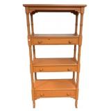 Open four-tier etagere with faux bamboo 75"h., 35