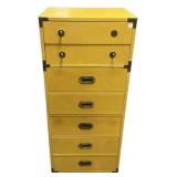 Mid century yellow Colormates campaign dresser 52"