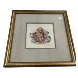 Donna Richardson Signed Art of Cherub 15" x 15"