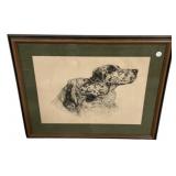 24"h., 30"w NYGS Dog Drawing Framed