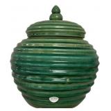 Hull Pottery green beehive urn Vase 12"
