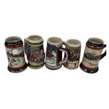 5 Budweiser Mugs