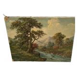 36"h., 48"w Painting of Mountain Range Landscape