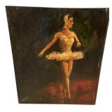 30"h., 24"w Ballerina Painting on Board