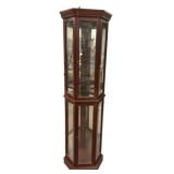 76"h., 23"w Traditional style wooden corner curi