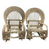 Pair of Hand Crafted Bent Willow Porch Rockers