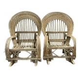 Pair of Hand Crafted Bent Willow Porch Rockers