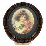 23" Oval Print of Victorian style young girl