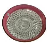 13 1/2"  Indiana Glass Diamond Point ruby flash c