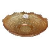 Fenton Carnival Marigold Leaf Chain Bowl 6"