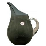 13" Blenko style hand blown charcoal and crystal