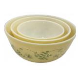 Three Piece Pyrex Mixing Bowls