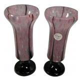 9"h Kralik Art Glass Vases