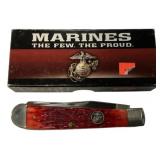 Case 6254SS Marines Red Trapper Folding Knife