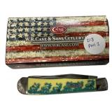 Case 3254SS Turquoise Elk Walking Trapper Folding