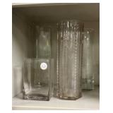 Group of Glass Flower Vases 11"h