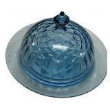 Aunt Polly Blue Covered Butter 7"