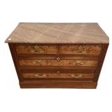 Antique Walnut Marble Top Dresser 28"h., 40"w.,