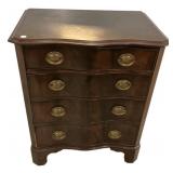 Mahogany Serpentine Four Drawer Chest