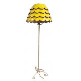66" Yellow scalloped tier floor lamp