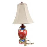 17"h., Glass Painted Urn Lamp