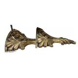 Two Gold Gilt Wall Shelves 21"h
