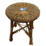 Wicker Round Stool 18"h