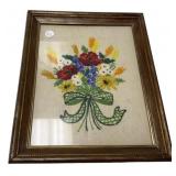 16"h. 14"w Needle Work Flower
