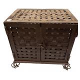 Metal Two Door Table Top Chest 14"h., 15"w