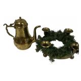 Brass Candle Holders and Pitcher