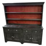 Handcrafted solid wood primitive style hutch 74"h